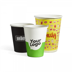Vasos de cartón de una pared personalizados