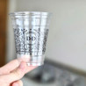 Vaso de plástico personalizado estampado a 1 color con logo y diseño de 'Dan & Decarlo'