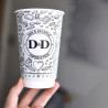 Vaso de papel de doble pared de 450 ml con impresión personalizada con el logotipo 'Dan & Decarlo'