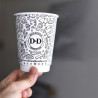 Vaso de papel de doble pared de 350 ml con impresión personalizada con el logotipo 'Dan & Decarlo'