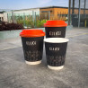 Vasos de papel biodegradables de doble pared impresos personalizados en 3 tamaños con el logotipo y diseño 'Elliot'