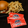 Toallitas húmedas impresas personalizadas para menús de hamburguesas