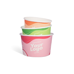 Tarrinas de helado con logo – Superficie mate